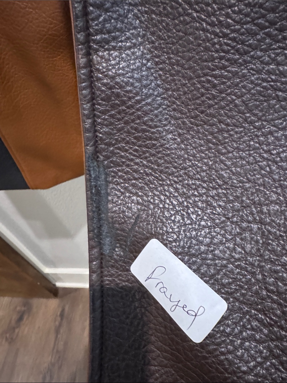 Ronny Kobo Collection Brown, Black & Cream Patchwork Leather Coat - Picture 5 of 6